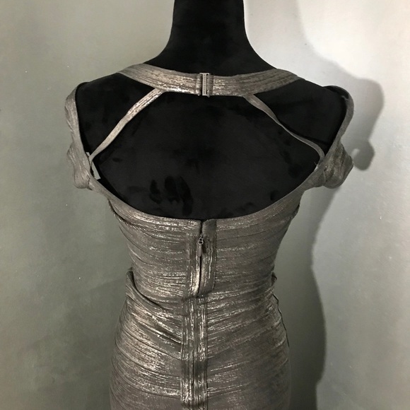 Sold Herve Leger gunmetal Dress - Picture 4 of 8